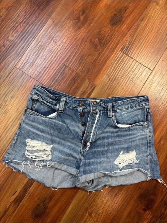 We The Free Pants - We The Free Distressed Blue Jean Shorts with Button Fly